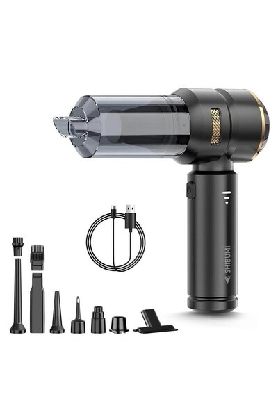 Powermaster Shibumi Tornada 100 Watt 6000mAh 16000pa Çekiş Gücü 8 Adet Başlıklı Şarjlı Güçlü Üfleme Araç İçi Süp