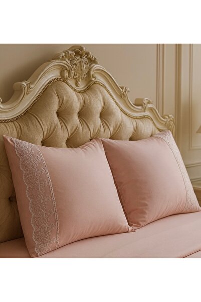 Çeyiz Bahçesi Față de pernă Lina French Guipure Powder 2 piese 50&70