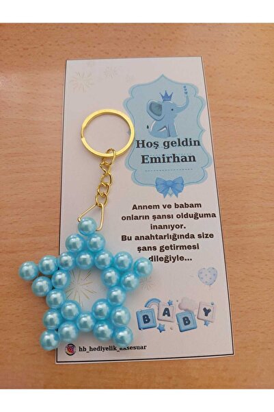 H&B Boutique 15 adet inci yıldız anahtarlık babyshower doğum 40 uçurma dişbuğ...
