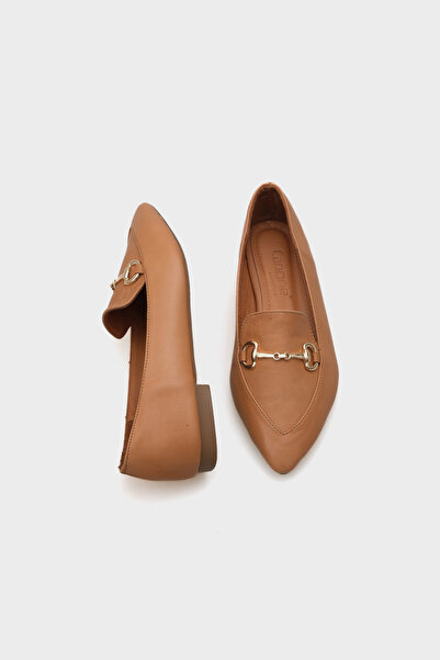 Capone Outfitters Γυναικείες μπαλαρίνες Bluby Γνήσιο Δερμάτινο Μυτερό Πόρπη