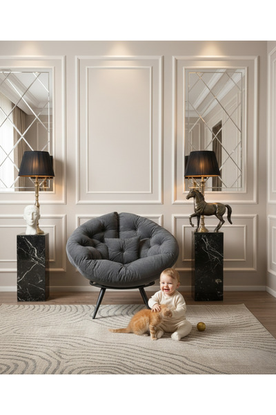 Home Minderli ve Yastıklı Tekli Koltuk Berjer | Geniş Oturma Alanı | Milano Ö...