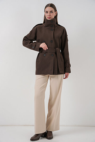 Bigdart Palton de damă cu curea 9162 - A.Coffee