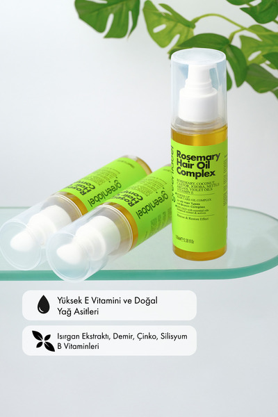 Greenlabel Biberiye, Hindistan Cevizi Argan ve Isırgan Yağı ile Zenginleştirilmiş Biberiye Saç Bakım Yağı 100ml