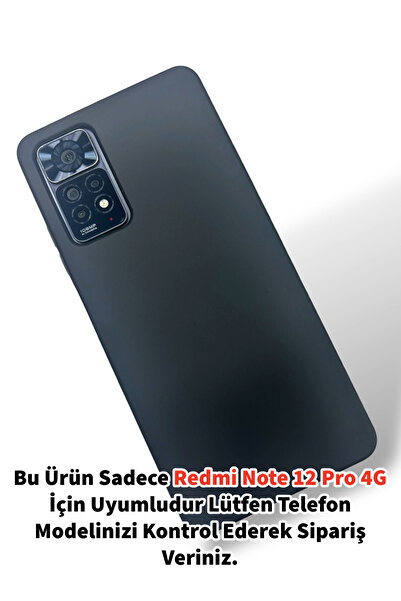 Merwish Xiaomi Redmi Note12 Pro 4G Uyumlu Içi Kadife Soft Lansman Silikon Kıl...