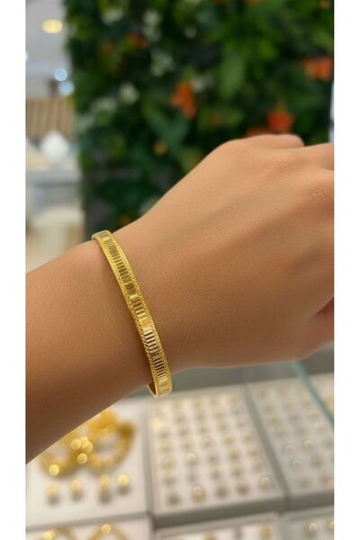 6,50 Gr (gram) Aynalı Sazan Şarnel Yatırımlık İşçiliksiz Bilezik 22 Ayar Altın (6.2)