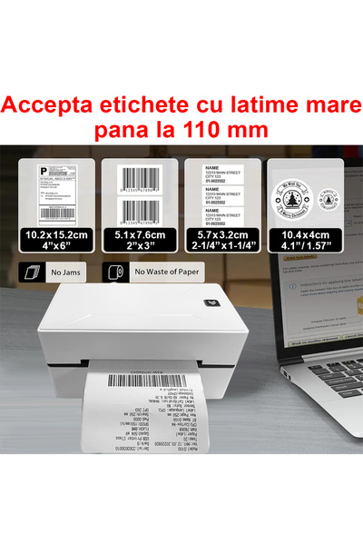 OptimStar Thermal label and AWB printer, 110 mm paper, 203 DPI, 150 mm/s, Bluetooth, USB, White