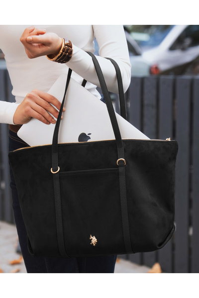 U.S. Polo Assn. Geantă neagră de umăr pentru femei Us26310 Exclusiv online