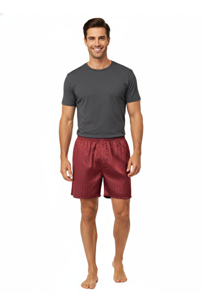 Oppland Men's Satin Fabric Shorts Solid Color Elastic Waistband No Pockets Relaxed Fit Lightweight Fabric