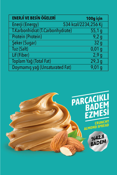 FRİGGY Parçacıklı Badem Ezmesi %42.8 Badem 320GR