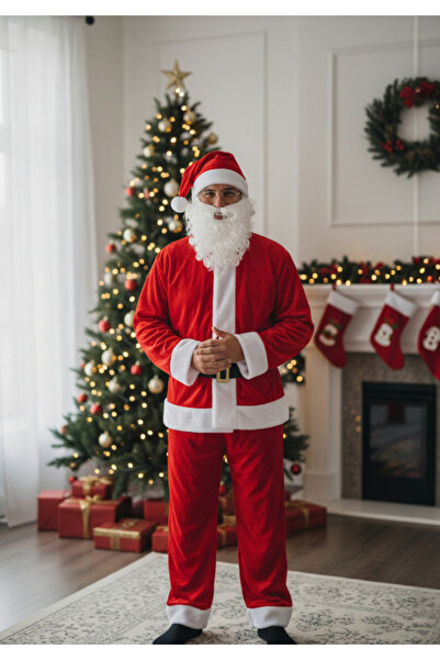 ELEDEEA Costum de Moș Crăciun pentru adulți - Calitate superioară
