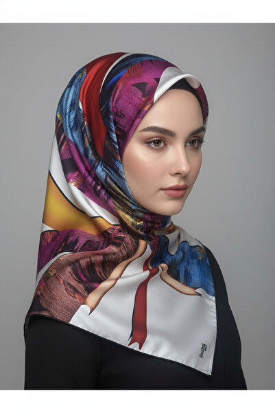 İpekal Floral Patterned Twill Scarf Pattern 2 Colors 3