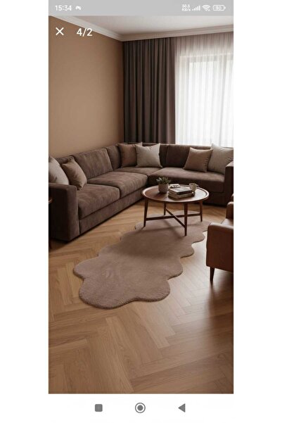 ALTUN CARPET ÇİFT KAFA TAFŞAN KURK YENİ NESİL VİZYON  OVAL MODERN POST PELÜŞ ...