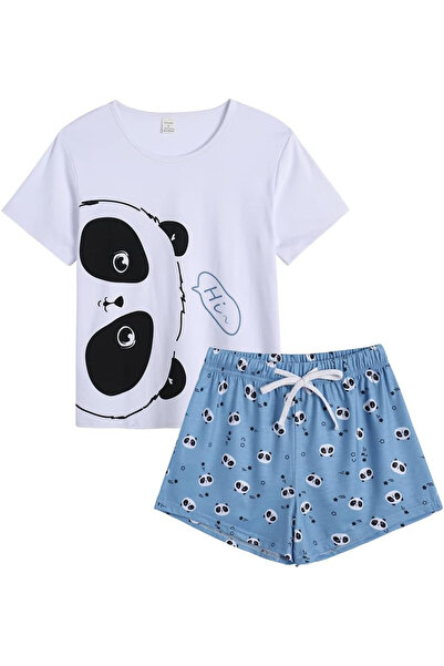 Myfav Ladies' 2-Piece Panda Print Pajama Set in Size L by