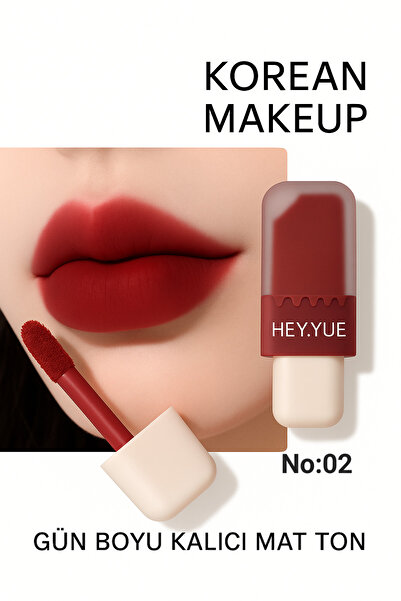 Kozmetik تينت شفاه هلامي من HEY.YUE رقم 02 – تشطيب مطفي ومخملي يدوم طويلاً