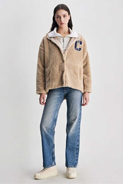 UCLA Γυναικείο μπουφάν Servılle Σκούρο Μπεζ Κεντημένο με κουμπωτά