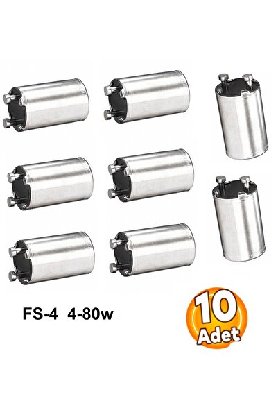 Depolife Floresan Ampul Starteri 4-80w 200-250v FS-4 Bakır Konnector Alüminin...