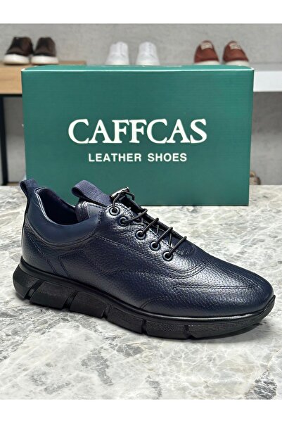 Genuine Leather Navy Blue Handmade Sports Casual Men's Shoes 4210