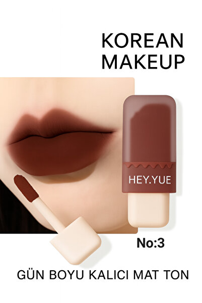 Kozmetik HEY.YUE Jelly Tint Dondurma Lip Tint 03 NUMARA– Mat & Kadife Bitiş U...