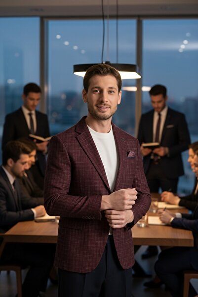 Frappoli Αθλητικό σακάκι με μονόχρωμο γιακά Acario ανδρικό μπορντό