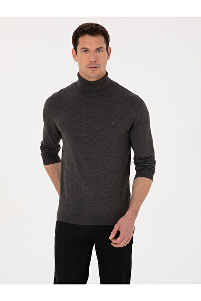 Cacharel Füme Slim Fit Pamuk Karışımlı Balıkçı Yaka Basic Triko Kazak 5031867...