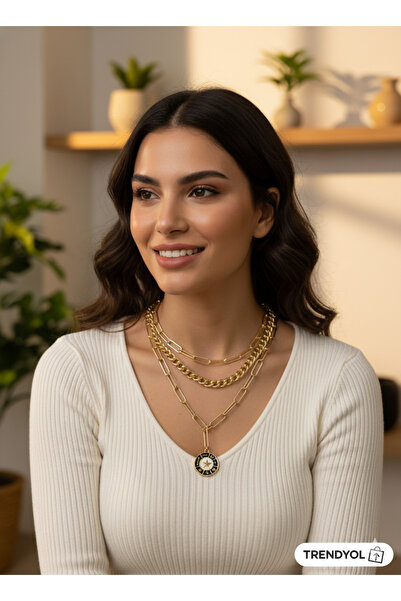 Store Stylish Design Necklace with 3 Chains