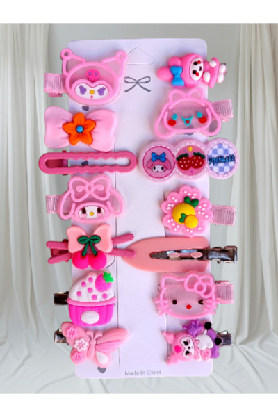 ELAS HOME Set de 14 cleme cu cataramă roz