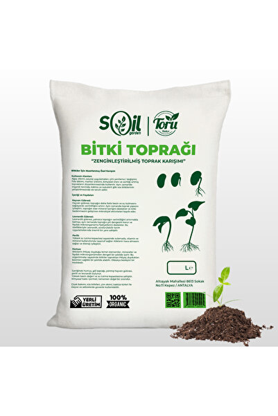 torubahce Toru Bahçe Saksı Ve Bahçe Toprağı Torf Tavuk Keçi Gübreli Ve Perlit Katkılı Toprak 50 Lt