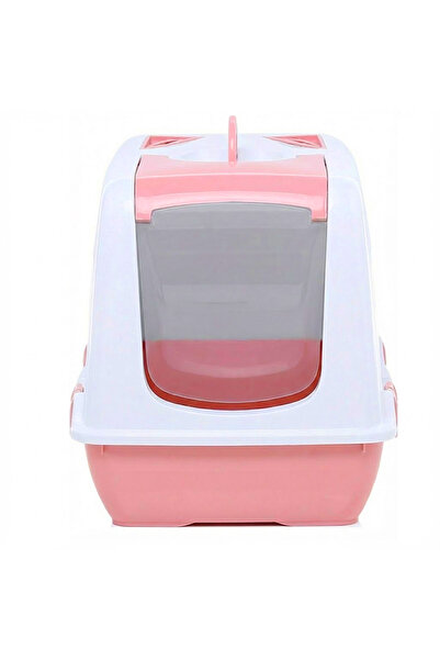 Petozi Xl Boy Kapalı Kedi Tuvaleti - Xl Boy 40x37,5x50 Cm Kürekli Pembe