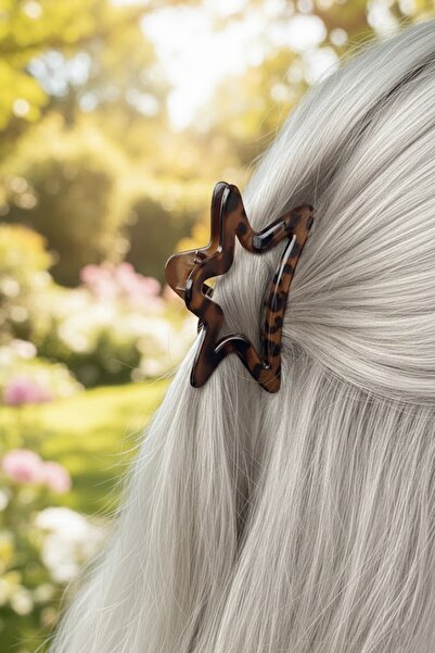 CAŞ DEKORASYON Коричнева шпилька з фігуркою леопарда