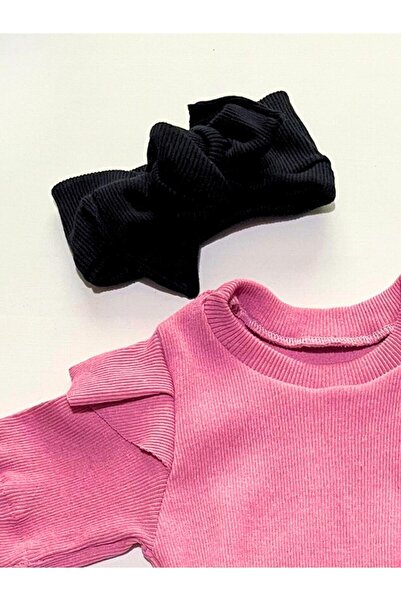 özge başaran Rózsaszín Badi, Bőrszoknya, Bandana, Zokni, 4 részes lányok, Babaruha szett.