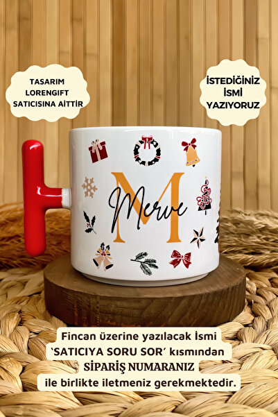 Loren Yılbaşı Temalı Kişiye Özel İsimli Happy New Year Design Porselen T Kupa...