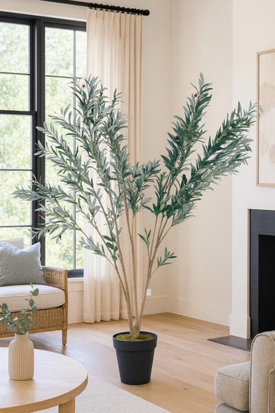 MAKİ DEKOR YAPAY ZEYTİN 210 CM 3 DALLI MODERN,DEKORATİF SALON,OFİS AĞACI