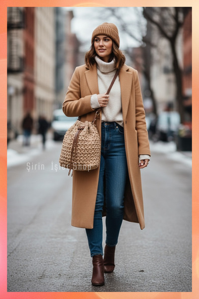 ŞİRİN İŞLER SHOP Rafya İp Büzgülü Çanta / Deri Saplı El Örgüsü Kadın Çantası ...