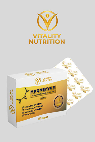 Vitality Nutrition Magnezyum Gündüz 60 Kapsül ( Sitrat + Taurat + Malat + Vit...