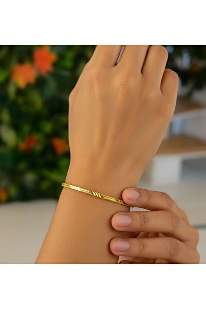 10 gr (GRAM) İşçiliksiz Yatırımlık Kalemli Oluklu Ajda Bilezik 22 Ayar Altın