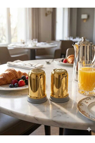 LOVYCO موزع ملح ذهبي لامع مكون من قطعتين