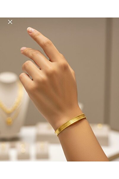 15 gr (GRAM) Trabzon Desenli Nakışlı Bilezik Yatırımlık 22 Ayar Altın