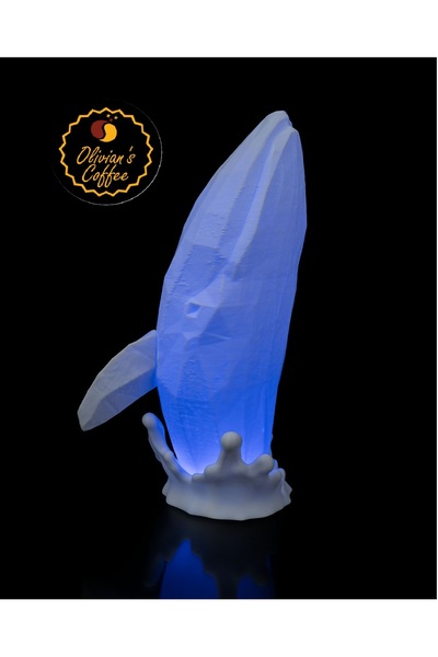 Olivians Coffee Olivian's Poligon Balina Masa ve Gece Lambası (Gövde Rengi: B...