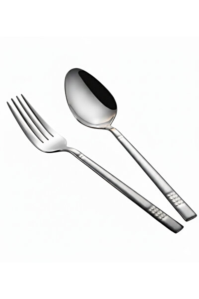 Arsel Nergis Domino Sade 60 Parça Çatal Kaşık 430 Kalite 2,5mm