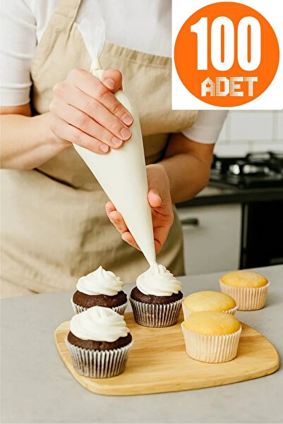 Large Disposable Cake Cream Squeezing Bag - 100 Pieces 1 Pack