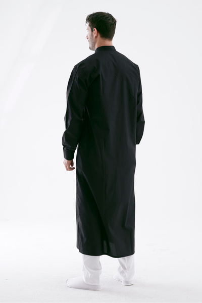 Beratnur Men's Wide Cut Cellabiye – Hajj Umrah & Daily Wear – Cotton-Viscose – Black