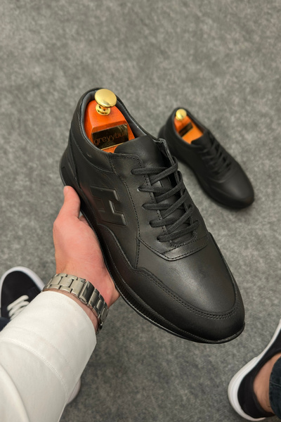 Greyybull Shoes ČERNÉ kožené PÁNSKÉ sportovní BOTY-TENISKY