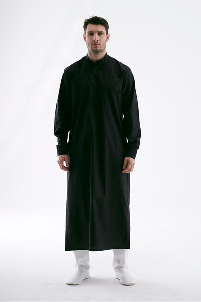 Beratnur زي الحج والعمرة للرجال - سيلابي فستان - أسود