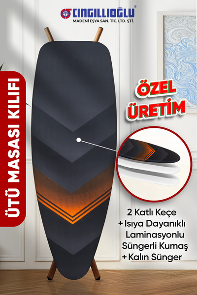 Cıngıllıoğlu Cb-103 V Motif ÇİFT KAT KEÇE+SÜNGERLİ Isıya Dayanıklı Ütü Masası...