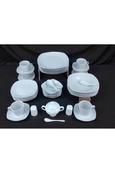 AR-Kitchen 47-piece porcelain breakfast set - plain square shape ar4005