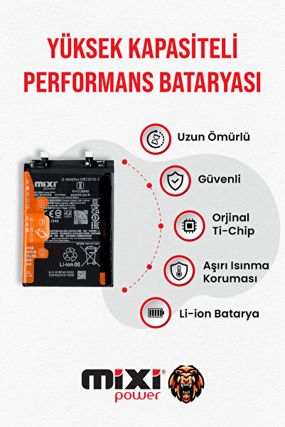 mixipower Xiaomi POCO X5 PRO 5G / NOTE 12 PRO 5G Uyumlu Tam Kapasite Batarya ...
