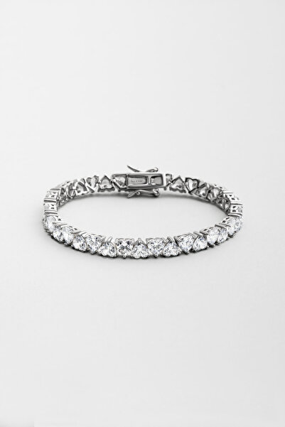 So CHIC... Kalp Işıltısı 18 Ayar Beyaz Altın Kaplama Gümüş Bileklik