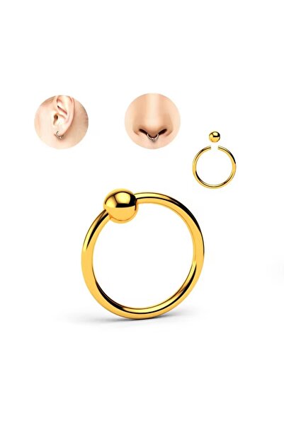 Bylin Takı Cerrahi Çelik Rose Gold Top Kilitli Halka Piercing/ 1 adet