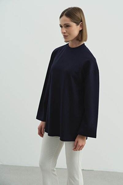C&City Oversize Basic Φούτερ 980 Navy Blue