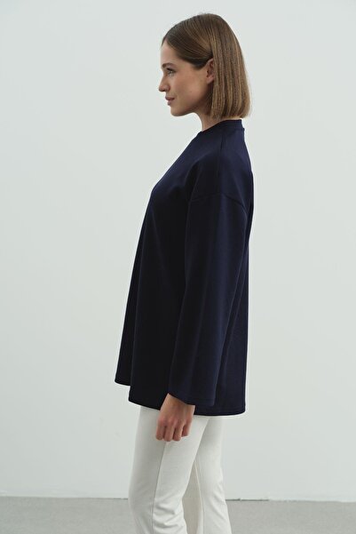 C&City Oversize Basic Φούτερ 980 Navy Blue